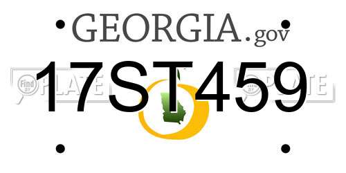 17ST459 Georgia License Plate