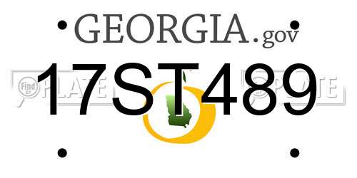 17ST489 Georgia License Plate