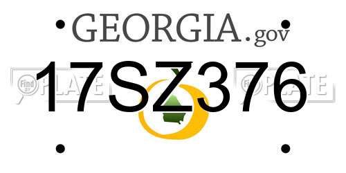 17SZ376 Georgia License Plate