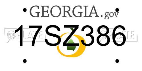 17SZ386 Georgia License Plate