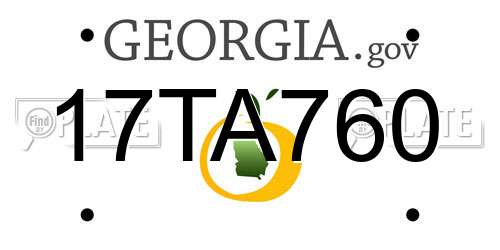 17TA760 Georgia License Plate