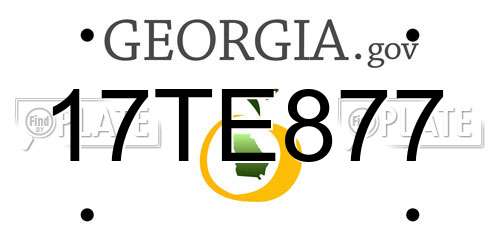 17TE877 Georgia License Plate