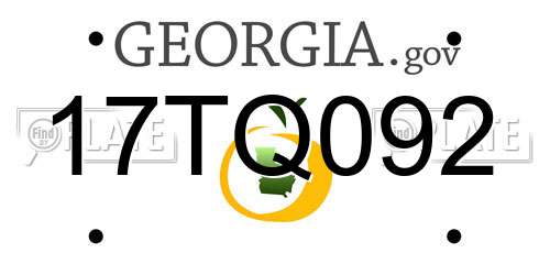 17TQ092 Georgia License Plate