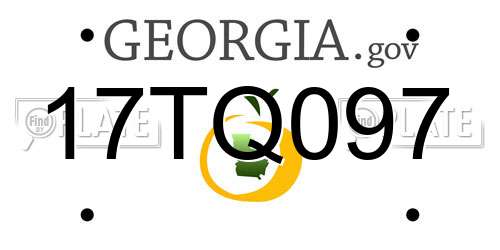 17TQ097 Georgia License Plate
