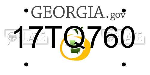 17TQ760 Georgia License Plate