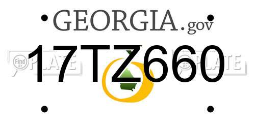 17TZ660 Georgia License Plate
