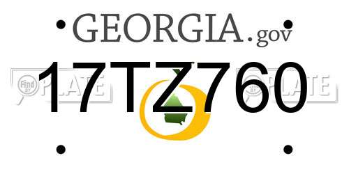 17TZ760 Georgia License Plate