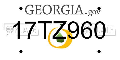 17TZ960 Georgia License Plate
