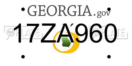 17ZA960 Georgia License Plate