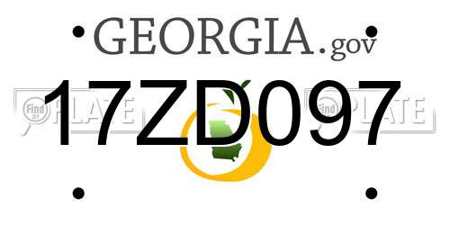 17ZD097 Georgia License Plate