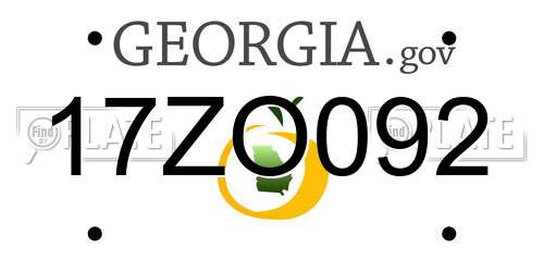 17ZO092 Georgia License Plate