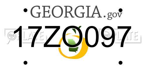 17ZO097 Georgia License Plate