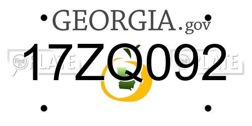 17ZQ092 Georgia License Plate