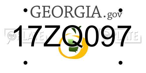 17ZQ097 Georgia License Plate