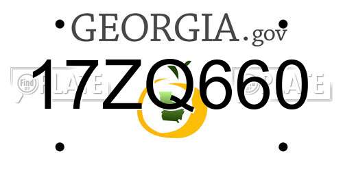 17ZQ660 Georgia License Plate