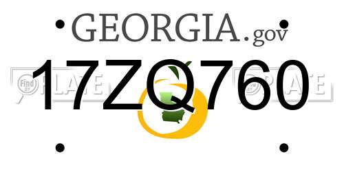 17ZQ760 Georgia License Plate