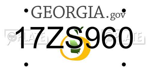 17ZS960 Georgia License Plate