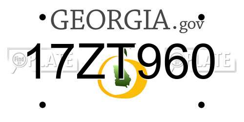 17ZT960 Georgia License Plate