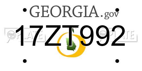 17ZT992 Georgia License Plate