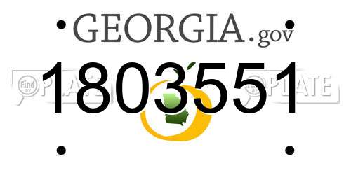 1803551 Georgia License Plate