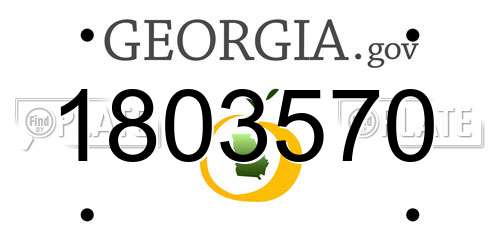 1803570 Georgia License Plate