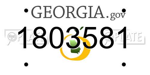 1803581 Georgia License Plate
