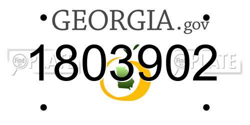 1803902 Georgia License Plate