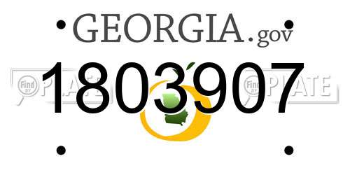 1803907 Georgia License Plate