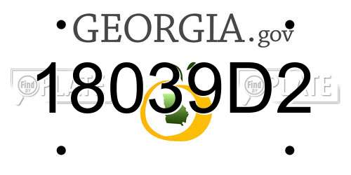 18039D2 Georgia License Plate
