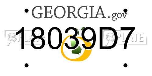 18039D7 Georgia License Plate