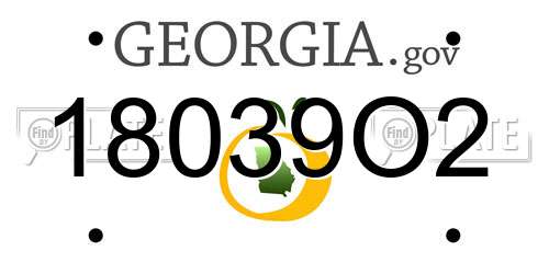 18039O2 Georgia License Plate