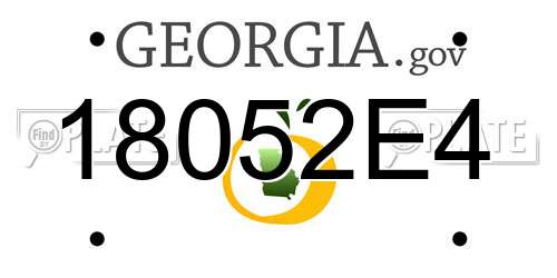 18052E4 Georgia License Plate