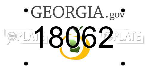 18062 Georgia License Plate