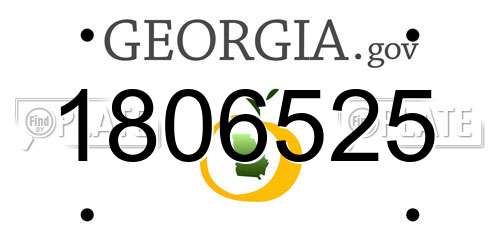 1806525 Georgia License Plate