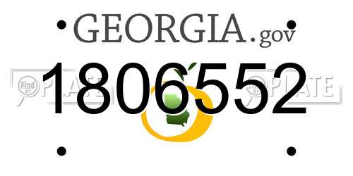 1806552 Georgia License Plate