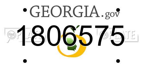 1806575 Georgia License Plate