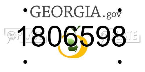 1806598 Georgia License Plate