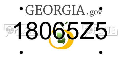18065Z5 Georgia License Plate