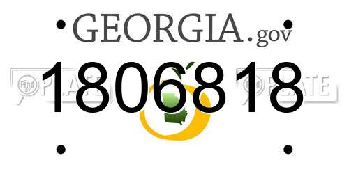 1806818 Georgia License Plate
