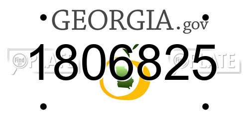 1806825 Georgia License Plate