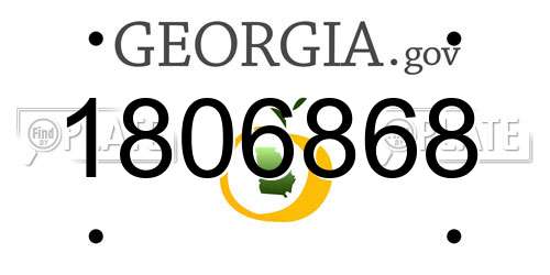 1806868 Georgia License Plate