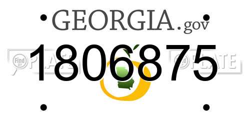 1806875 Georgia License Plate
