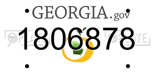 1806878 Georgia License Plate