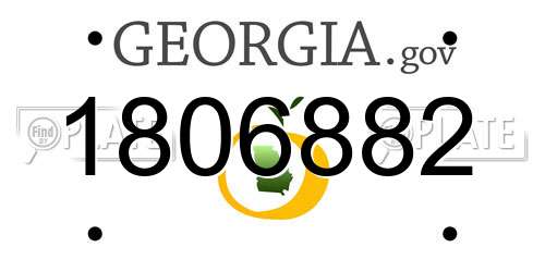 1806882 Georgia License Plate