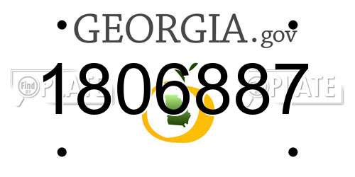1806887 Georgia License Plate