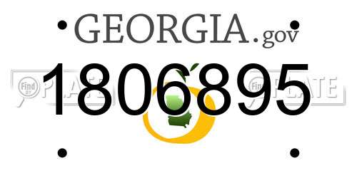 1806895 Georgia License Plate