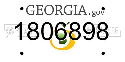 1806898 Georgia License Plate