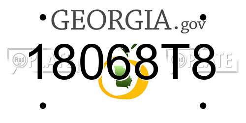 18068T8 Georgia License Plate