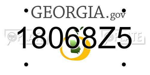 18068Z5 Georgia License Plate