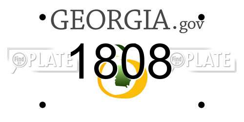 1808 Georgia License Plate